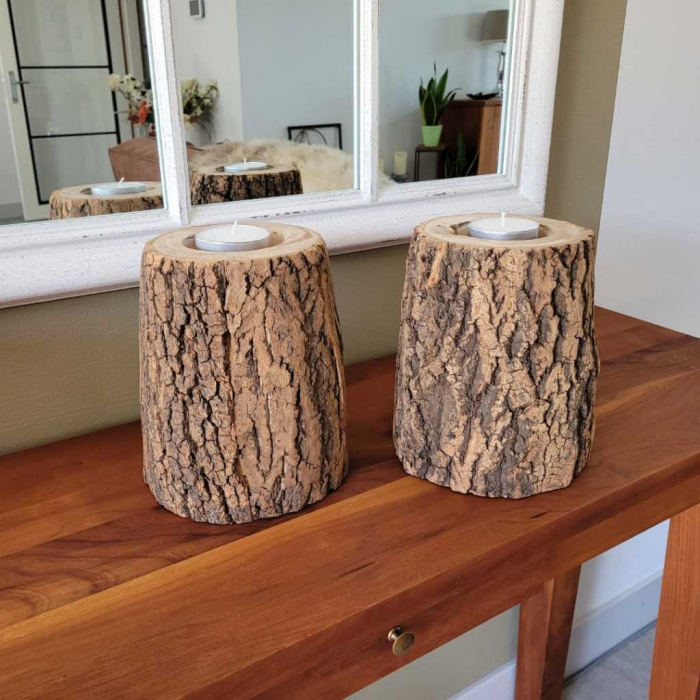 Kaars standaard (Boomschors) - Image 2